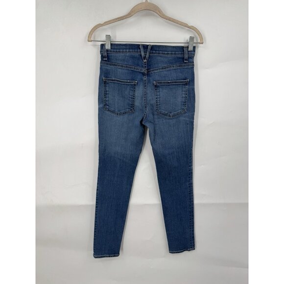 Veronica Beard Size 26 Debbie High Rise Skinny Jeans Button Fly Blue Preppy - Picture 3 of 11